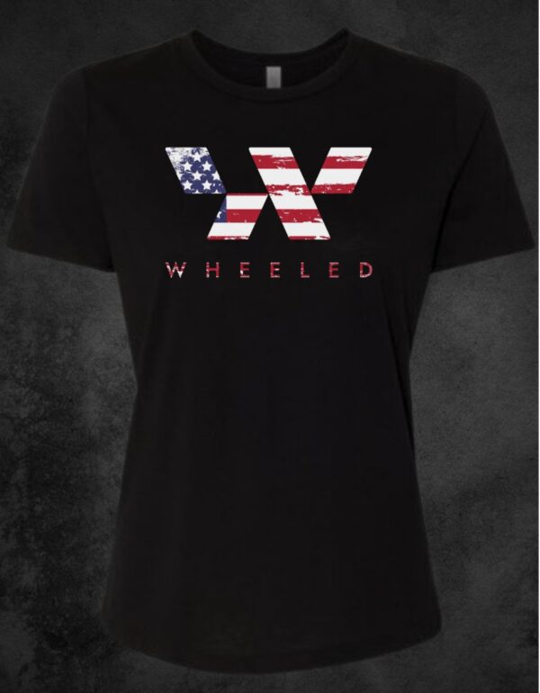 Women's USA American Flag Wheeled Lyfe Off Road T-Shirt